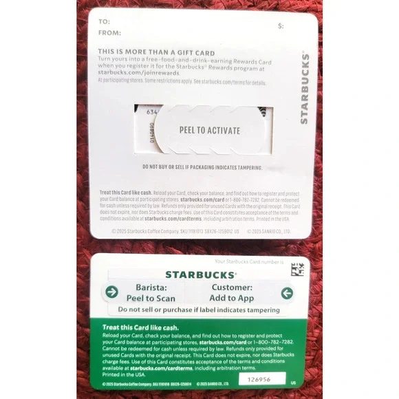 2-Pack Hello Kitty Starbucks Gift Cards – 2025 Release – New, Zero Balance,... - Picture 2 of 2